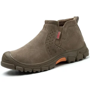 Hot Selling Industrial Suede Leather Anti Puncture Construction Iron Toe Safety Work Shoes