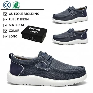 ITAZERO Breathable Casual Loafers Custom Men’s Slip on Canvas Walking Shoes Lightweight Anti Slip Summer Spring Arch