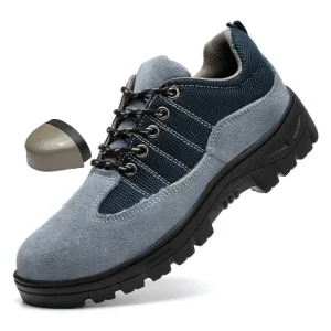 Impact Resistant Steel Toe Security Shoes Indoor Workshop DIY Static Dissipative ESD Shield Men’s Low Cut Industrial PU Shoes