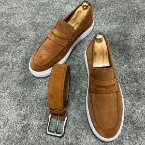 Independent Station Cross border Foreign Trade European American British Business Casual Lazy Men’s Toe Color Loafers Matte