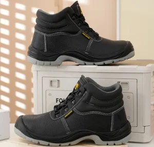Industrial Fashion Protective Work Boots for Men European Standard Steel Toe Cap Cowhide Anti Slip