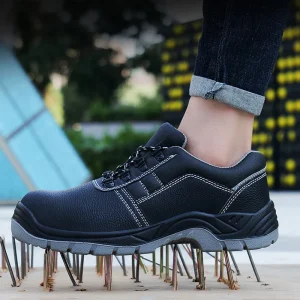 Industrial Steel Toe Safety Shoes Genuine Leather Upper Waterproof Breathable Mesh Lining Anti Slip Summer Winter Factory