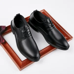Inner Height Increased Shoes Adult Men’s Dress Shoes Business Wear Comfortable Soft Surface Slip-On Oxford Groom’s Shoes Wedding