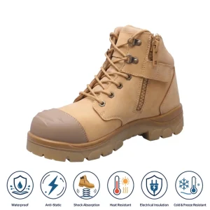 Insulated Electrical Electrician Waterproof Breathable Lightweight Anti Slip Industrial Mens Steel Toe Work Boots Safety Shoes