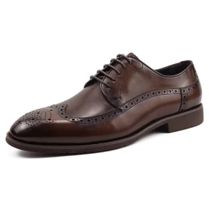 Italian Derby Official Driving Shoes for Men Casual Business Leather Dress Shoes Waterproof Upper for Autumn Weddings