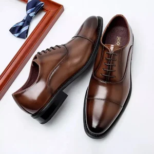 Italian Formal Oxfords Zapato De Vestir Office Shoes Genuine Leather Casual Business Men’s Leather Dress Shoes
