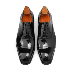 Italian Handmade Men’s Leather Shoes Black Brown Fashion Oxford Dress Shoes RN10 B03