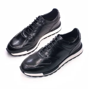 Italian High-End Men’s Oxford Sneakers Cow Leather Sports Shoes with Non-Slip Sole Casual Business Wedding Summer Lace-Up Design