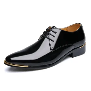 Italian Party Point Toe PU Leather Shoes Stylish Office Loafers for Men