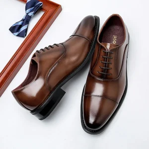 Italian Retro Style Wedding Real Leather Shoes Social Men’s Dress Business Formal Shoes