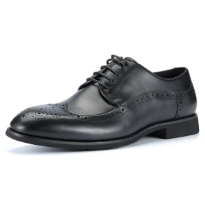 Italian Vintage Men’s Dress Shoes Genuine Leather Derby Casual Durable Cushioning EVA Official Driving Shoes Autumn Embroidered