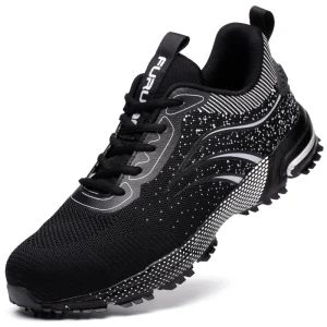 JIANKUN ASTM CE Lightweight Men’s Work Snaker Safety Shoes Comfortable Breathable Mesh Non-Slip Steel Toe Fashion Trainers