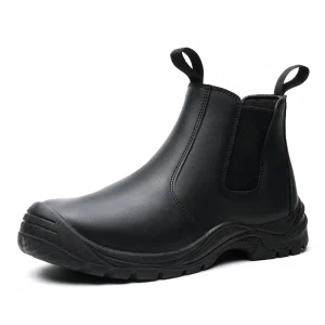 JM008 Unisex Construction Safety Boots Black Chelsea Mid Cut Work Shoes Summer Autumn Winter Anti Static Boot