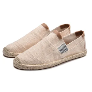 Jute Sole Men’s Espadrilles Slip on Casual Shoes Custom Canvas Shoes