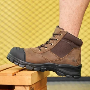 L602 Australia Style Brown Safety Boots Lace Up Steel Toe Men’s Miner Work Winter Factory Leather Upper Industrial Shoes