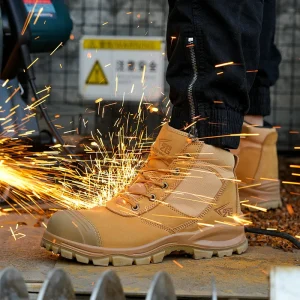 L602 Factory Genuine Leather Safety Boots Waterproof Steel Toe Safety Shoes Anti Smashing PU Work Footwear
