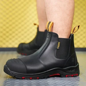 L607 1 Black HRO Oil Acid Resistance Puncture proof Composite Toe Oil Safety Shoes Men’s Boots Without Lace