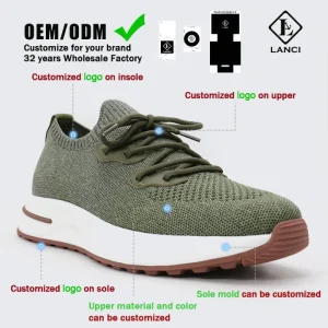 LANCI OEM Custom Sneaker Factory Knit Sneaker Men Luxury Designer Shoes Knit Luxury Sneakers For Men Running Shoes