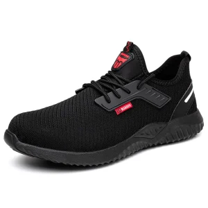 LIGHT BEARER 912 Men’s Steel Toe Industrial Safety Shoes Light Weight Breathable Rubber Outsole Work Shoes Chaussure De Securite