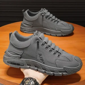 Labor Protection Men’s Shoes Autumn Construction Site Work Waterproof Breathable Non Slip Wear Resistant Slip On Board Shoes