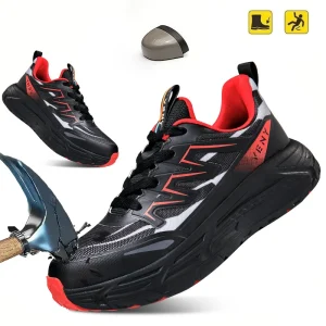 Labor protection Shoes Men’s Steel Toe Anti Smashing Lightweight Toe Breathable Safety Work Shoes Anti slip Steel Toe Shoes