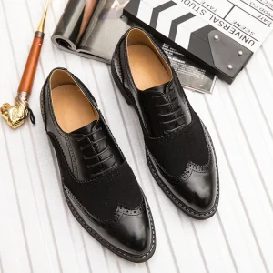 Lace up Pointed Fashion Leather Shoes Men’s Dress Shoes Italian Oxfords Luxury