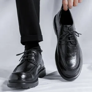 Lace up Pointed Toe Men Wedding Dress Shoes Comfortable Formal Oxford Leather Sole Shoes