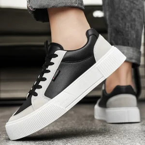 Large Men’s Trendy Low Top Casual Board Shoes Soft Sole with Lace-up Simple Versatile for Outdoor Sports Winter Spring Leisure