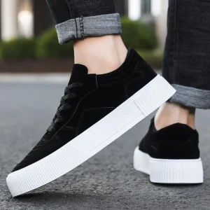 Large Men’s Trendy Low Top Casual Board Shoes Soft Sole with Lace up Simple Versatile for Outdoor Sports Winter Spring Leisure
