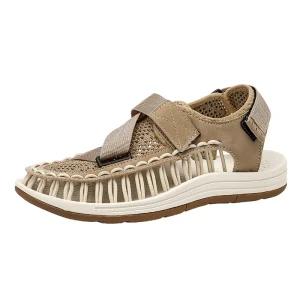 Large Size Breathable Casual Flat Bottom Closed Toe Men’s Sandals Slip-On Closure Summer Outdoor Soft Mesh Upper