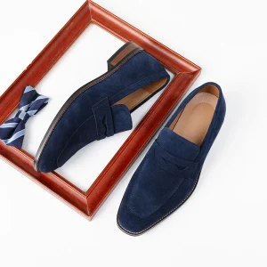 Large Size Loafer Shoes for Men British Fashion Casual Men’s Shoes for Lazy People Real Leather Shoes Suede Leather Shoes