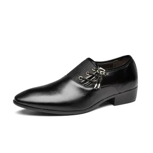 Large Size Men’s Business Formal and Casual Shoes Joker Wedding Soft Black Leather Shoes Fashionable and Breathable
