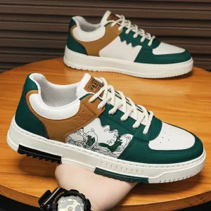 Large Size Men’s New Spring Board Shoes Trend Versatile Soft Sole Sports Casual White