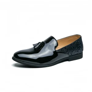 Large Size Men’s Oxford Shoes New Shiny PU Fashionable Casual Shoes Anti-Slip Slip-On Tassel Chaussures Pour Hommes