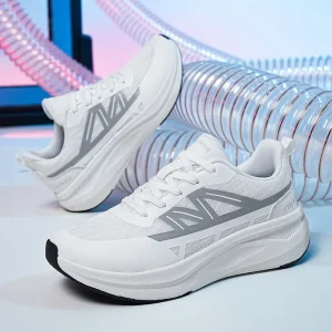 Large Size Summer Soft soled Men’s Shoes Mesh Fabric Breathable Thin Walking Lace up Solid Casual Sports Marathon Running EVA
