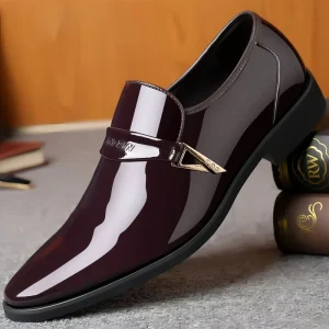 Latest Design Fashionable PU Upper Comfort Abrasion Resistant Slip On Closure All Seasons Men’s Anti Slip Business Shoes