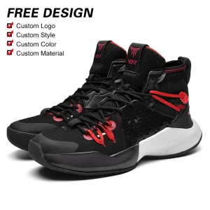 Latest Design High Cut Men’s Basketball Shoes Soft Solid Sole Sneakers From China Factory for Winter Summer Autumn