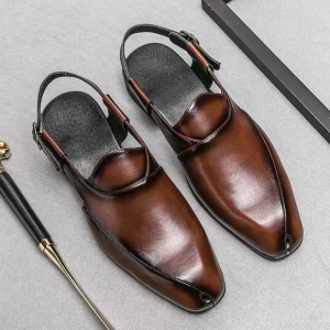 Latest Design Men’s Leather Dress Shoes Slip-On Pointed Toe Summer Fashion Outdoor Casual Loafers Anti-Slippery Classic Autumn