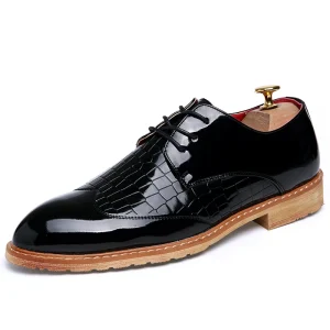 Latest Design Pointed Fashion Casual Formal Shoes Big Size Custom High Quality Men’s Designer PU Leather Dress Shoes