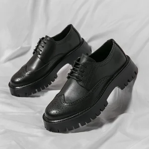 Latest Design Solid Color Business Platform Dress Shoes High Quality Oxford Men’s Formal Leather Shoes