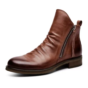 Latest Designs Men’s British Style Zipper Dress Boots PU Leather