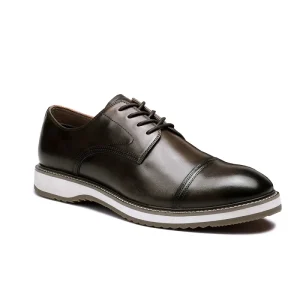 Leather Brown Derby Shoes for Men