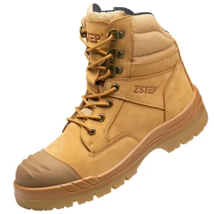 Leather Comfortable Fashionable Oil Resistant Waterproof Men’s ODM OEM Safety Boots with Zipper