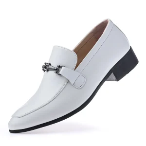 Leather Formal 38-44 PU EVA Rubber Black Dress Loafers Embroidered Pointed Toe Luxury Wedding Men’s Shoes