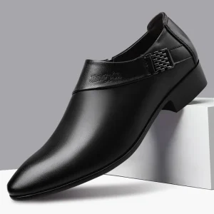 Leather Lace up Embroidered Loafers Light Weight Height Increasing Formal Men’s Wedding Shoes