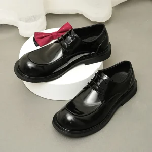 Leather Men’s Formal Shoes Premium Leather Finish Glossy Surface Large Toe Suitable for Both Business and Casual Wear