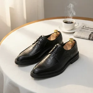 Leather Men’s Shoes Autumn New Lace up Business Casual Formal Shoes Thick Soled Pointed Leather Shoes