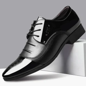 Leather Oxford 38-49 Artificial PU EVA Rubber Black Vegan Tan Formal Office Men’s Dress Shoes Pointed Toe Light Weight