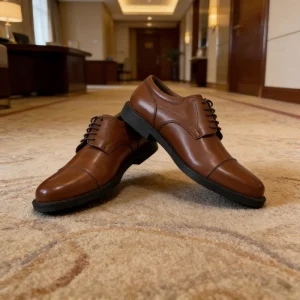 Leather Shoes Men’s British Three Jointed Head Cowhide Slio on Business Formal Wedding Groom Derby Single Shoes tide Brown