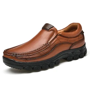 Leather Shoes for Men Lightweight Breathable Durable Large Size Fit